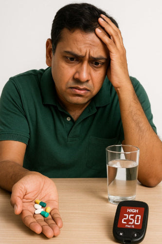 Person experiencing diabetes symptoms