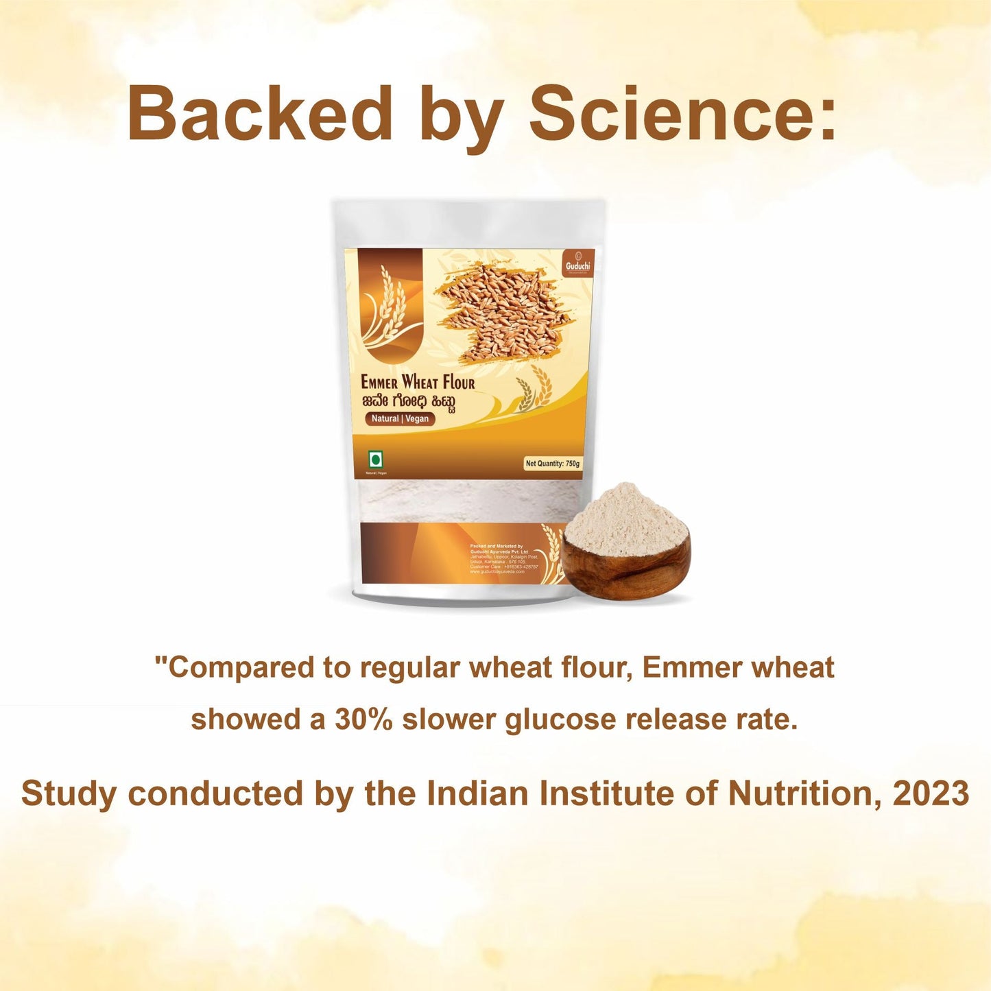 Guduchi Ayurveda Emmer Diabetes - Friendly Wheat Chapati Flour – 750gm - Guduchi Ayurveda