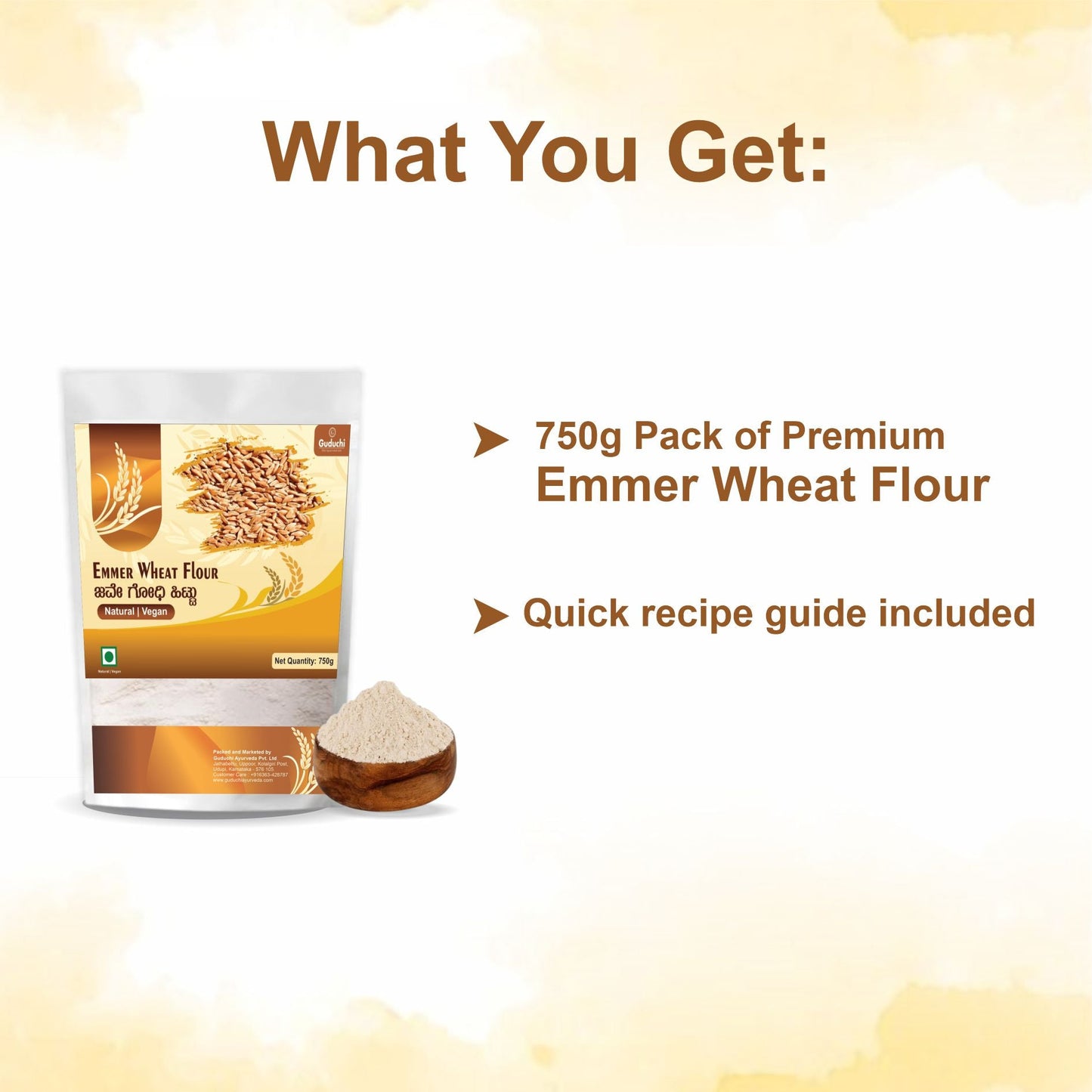 Guduchi Ayurveda Emmer Diabetes - Friendly Wheat Chapati Flour – 750gm - Guduchi Ayurveda