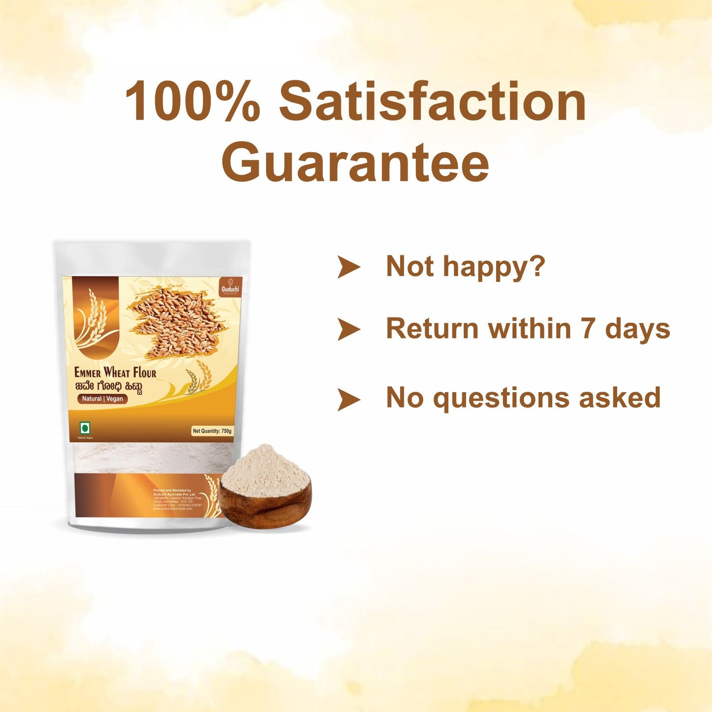 Guduchi Ayurveda Emmer Diabetes - Friendly Wheat Chapati Flour – 750gm - Guduchi Ayurveda