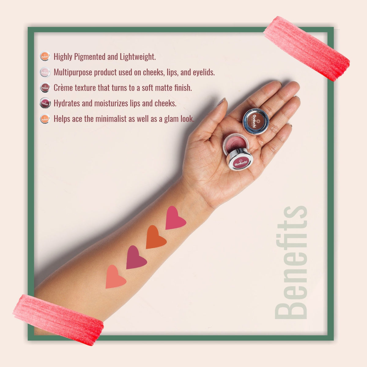 Guduchi Ayurveda 3IN1 Tint for Lips, cheeks and Eyes Guduchi Ayurveda