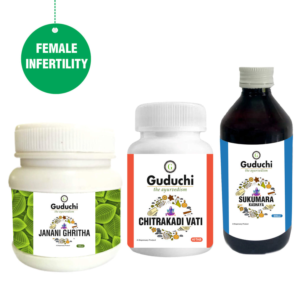 Guduchi Ayurvedic Complete Female Infertility Kit I Cures Infertility with the Goodness of Authentic Ayurvedic Herbal formulation I - Guduchi Ayurveda
