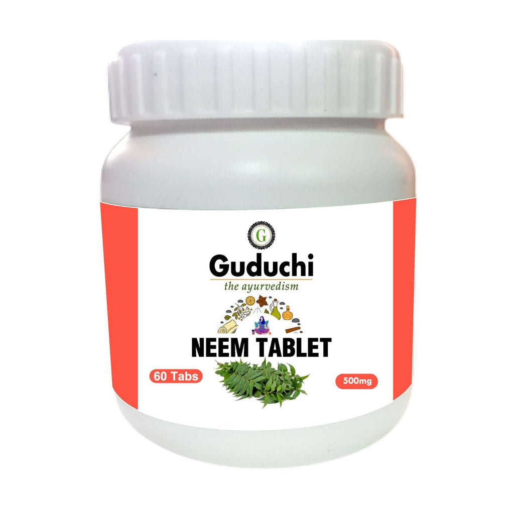 Neem Tablet- Body Cleanse, Detox & Skin wellness - 60 Tabs | 500mg - Guduchi Ayurveda