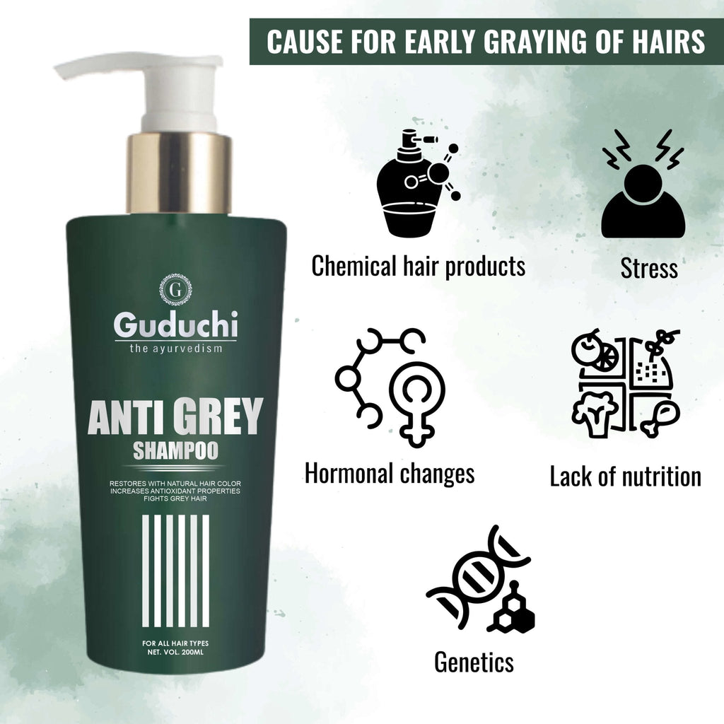 Rediscover Youthful Hair: Guduchi Ayurvedic Anti-Grey Shampoo - Guduchi Ayurveda