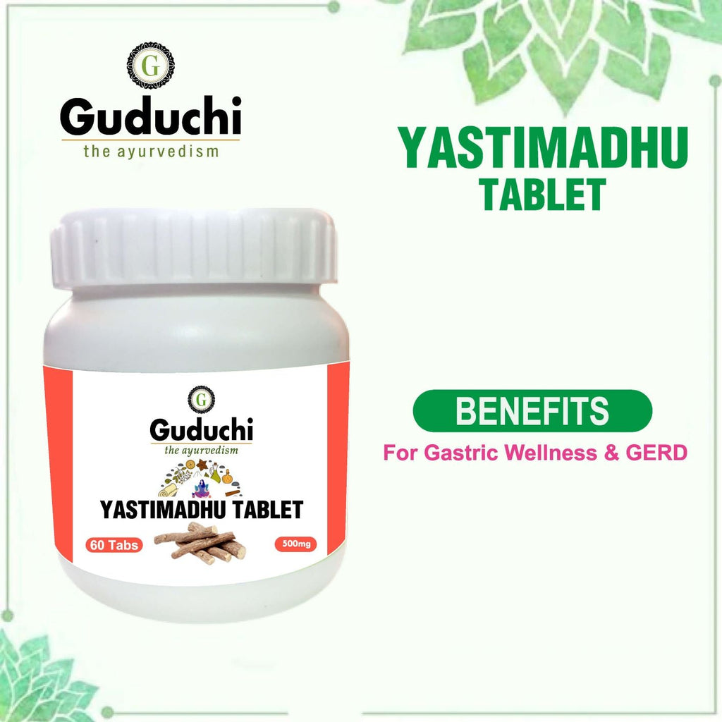 Yashtimadhu Tablet- For Gastric Wellness, 60 Tabs | 500mg - Guduchi Ayurveda