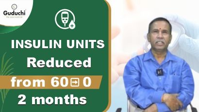 Guduchi Ayurveda type 2 diabetes reversal program success story – patient sharing reduced insulin units and health results through treatment in Guduchi Ayurveda.