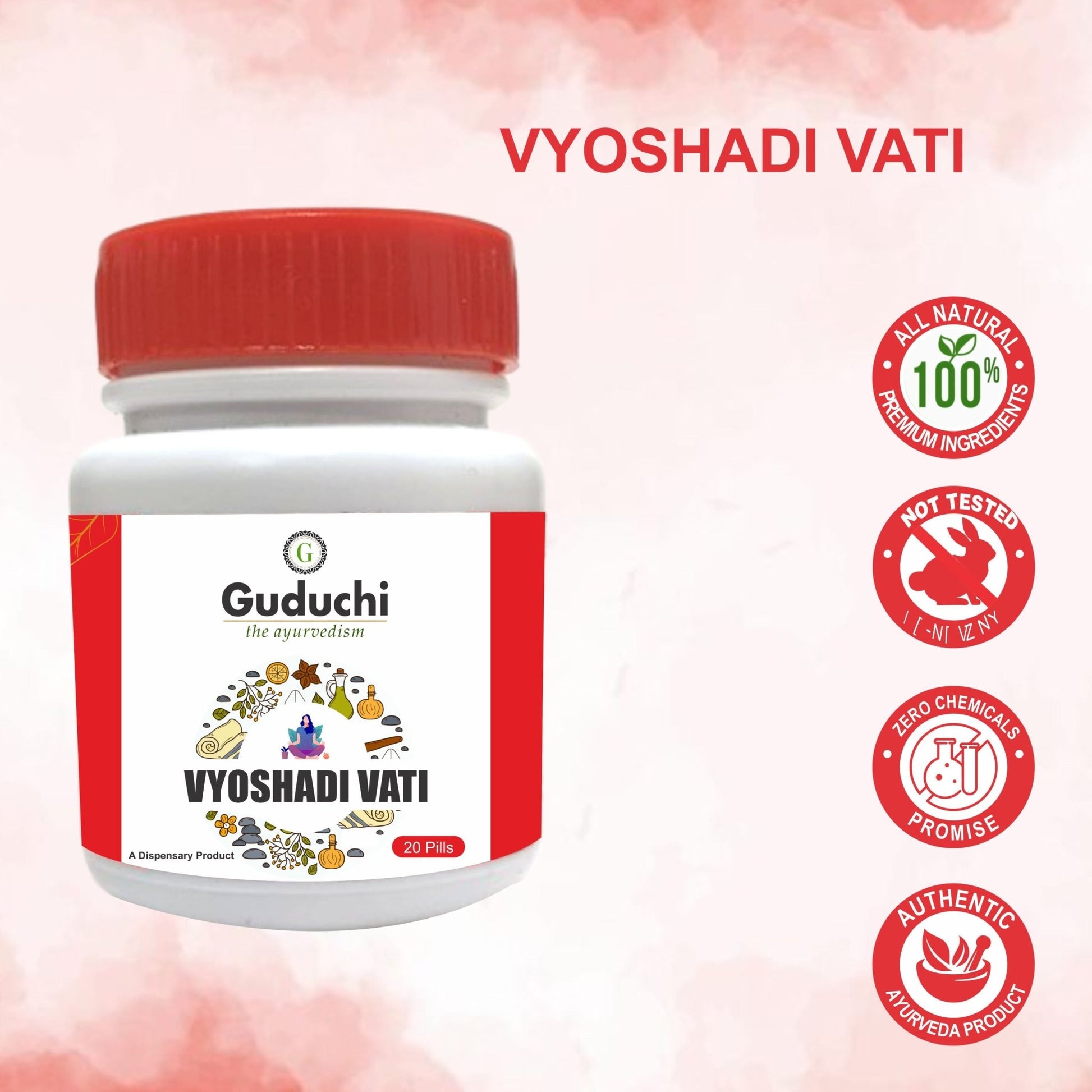 Guduchi Ayurveda Vyoshadi Vati - Natural Relief for Cold, Cough & Respiratory Health - Guduchi Ayurveda