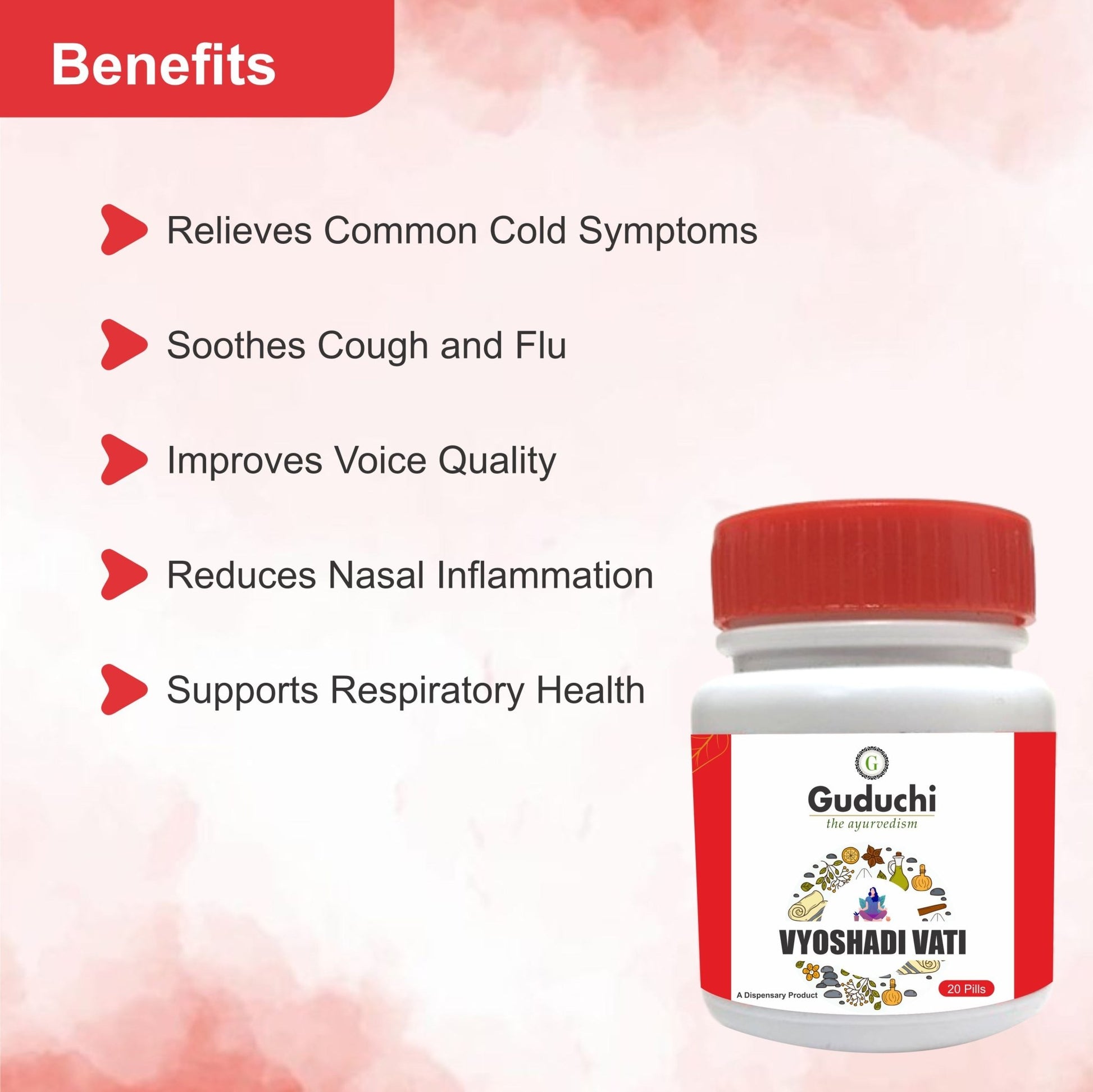 Guduchi Ayurveda Vyoshadi Vati - Natural Relief for Cold, Cough & Respiratory Health - Guduchi Ayurveda