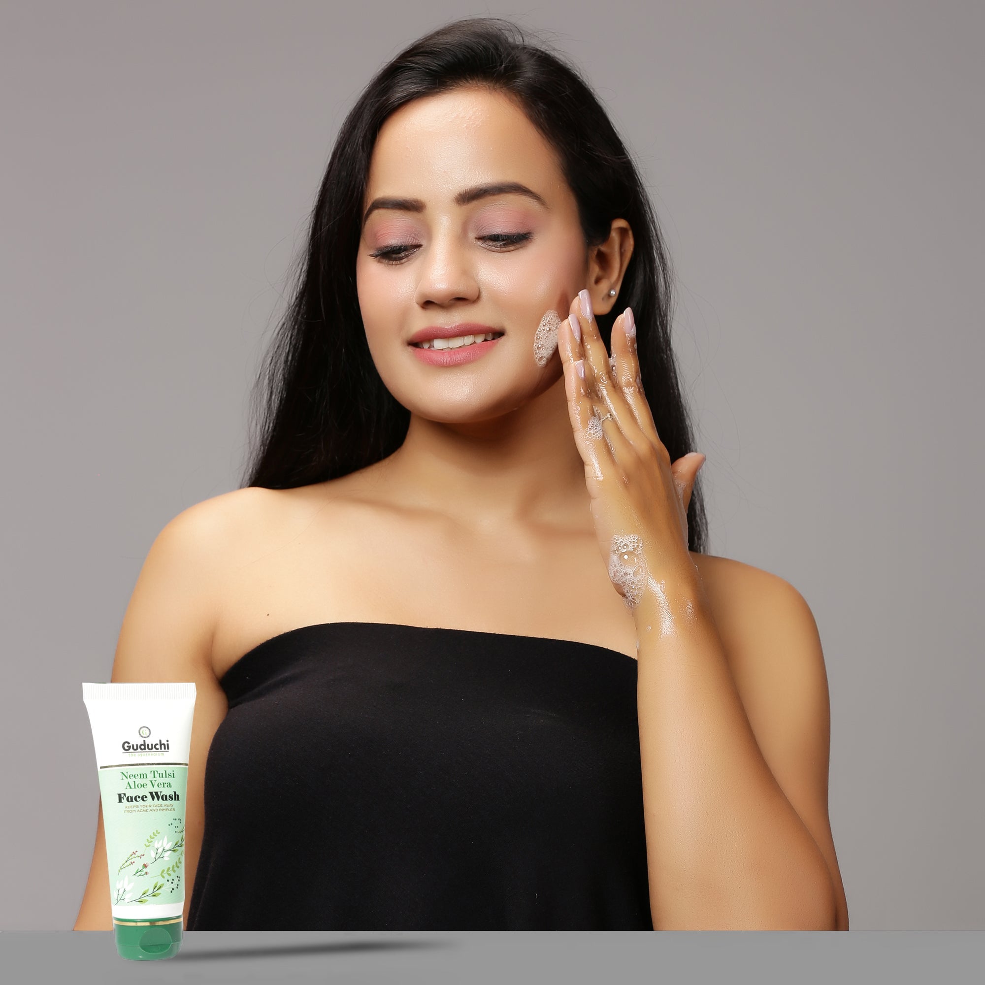 Ayurvedic Neem Tulsi Aloevera Face Wash for Acne, Scars & Pigmentation - Guduchi Ayurveda