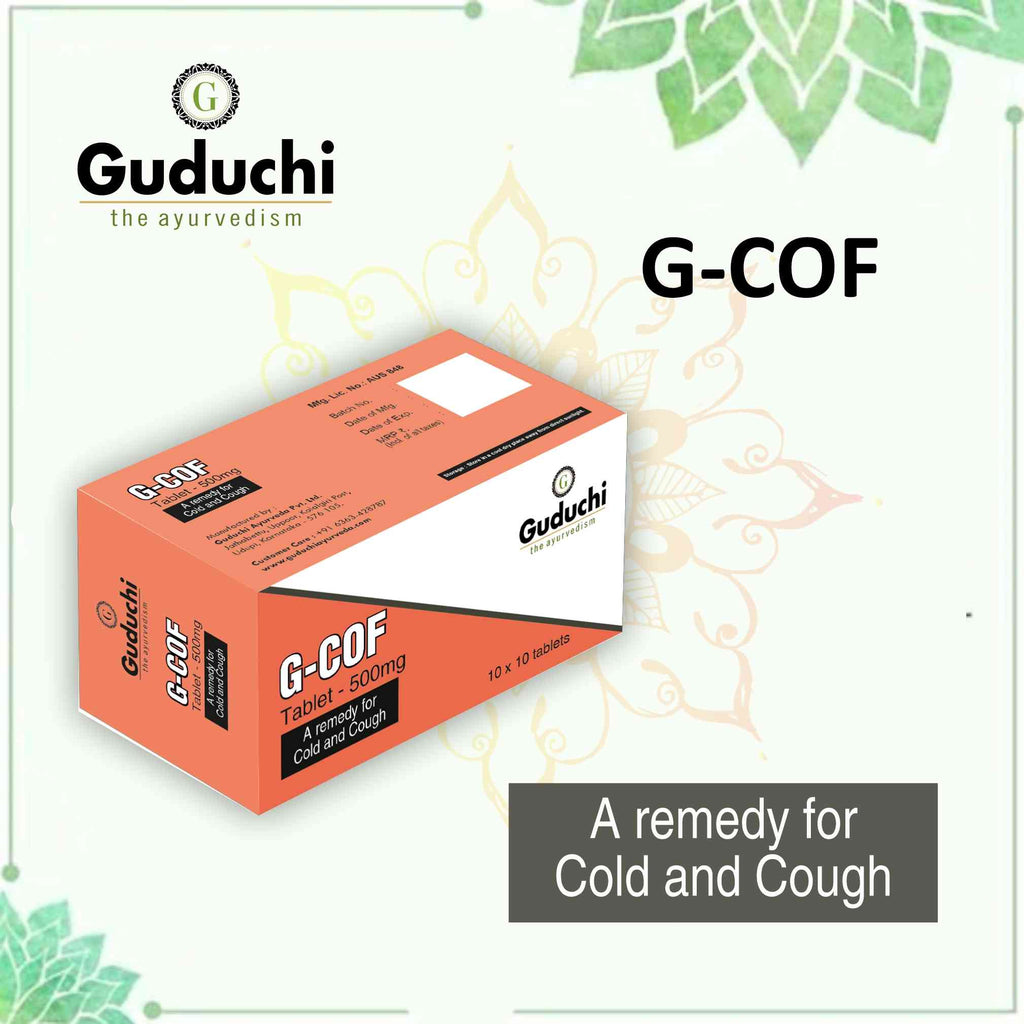 G- cof tablet| For seasonal cough and cold| Balances Vata & Kapha doshas - Guduchi Ayurveda