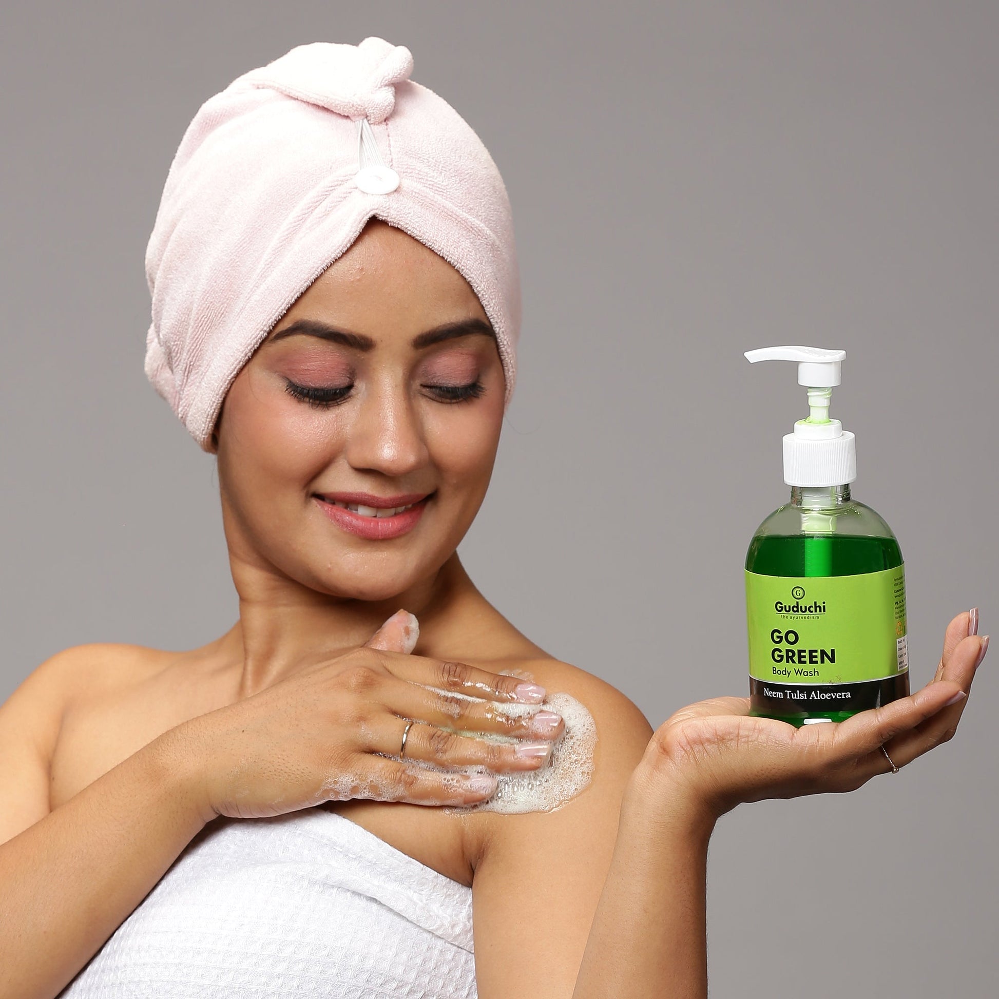 Go Green Body Wash| SLS Free | Helpful in Oily skin, 300ml - Guduchi Ayurveda