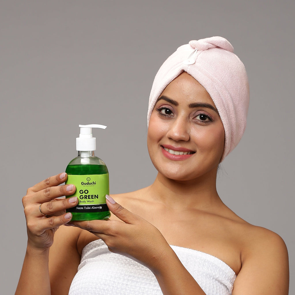 Go Green Body Wash| SLS Free | Helpful in Oily skin, 300ml - Guduchi Ayurveda