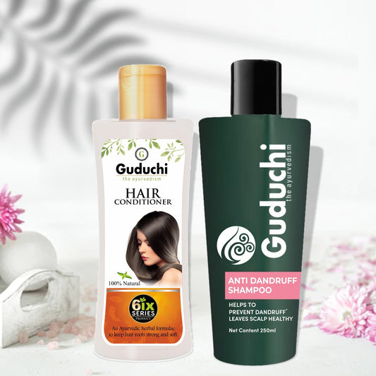 Guduchi Ayurveda Anti-Dandruff Shampoo & Conditioner Combo For Dandruff Control, Dry & Frizz Free Hair. - Guduchi Ayurveda