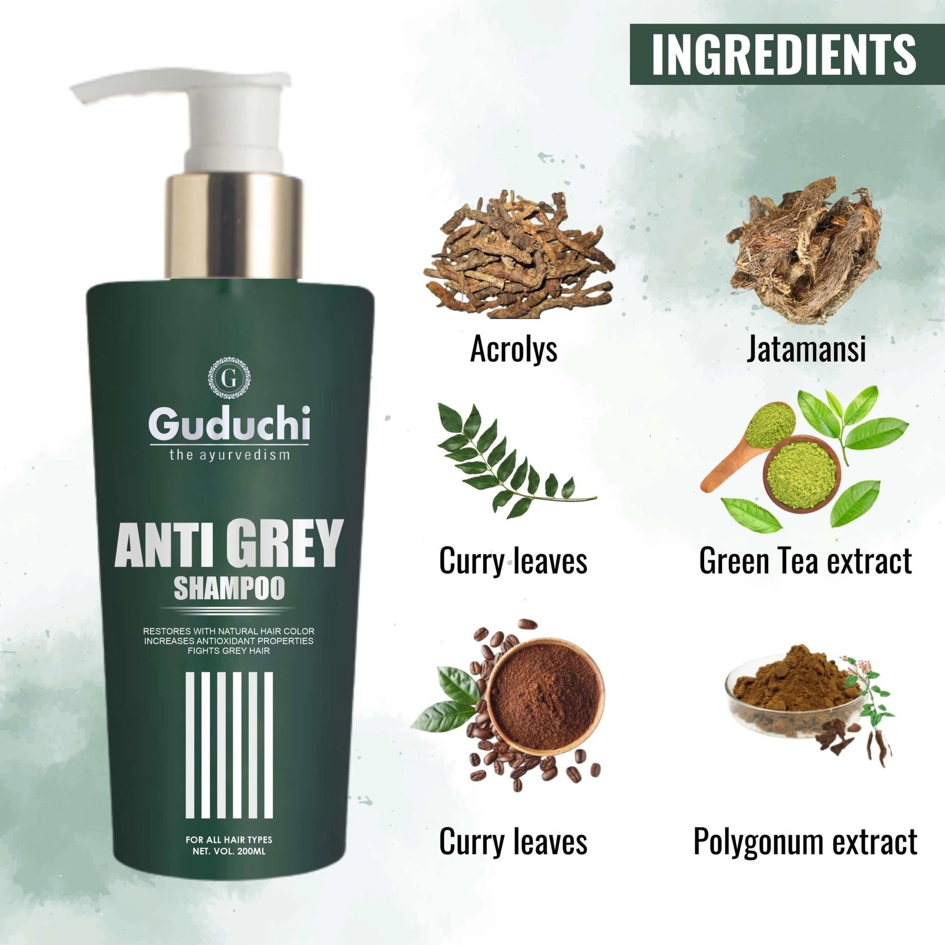 Guduchi Ayurveda Anti Grey shampoo. - Guduchi Ayurveda