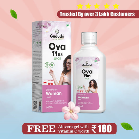 Guduchi Ayurveda Ova+ Juice Regularizes the menstrual cycle - Guduchi Ayurveda