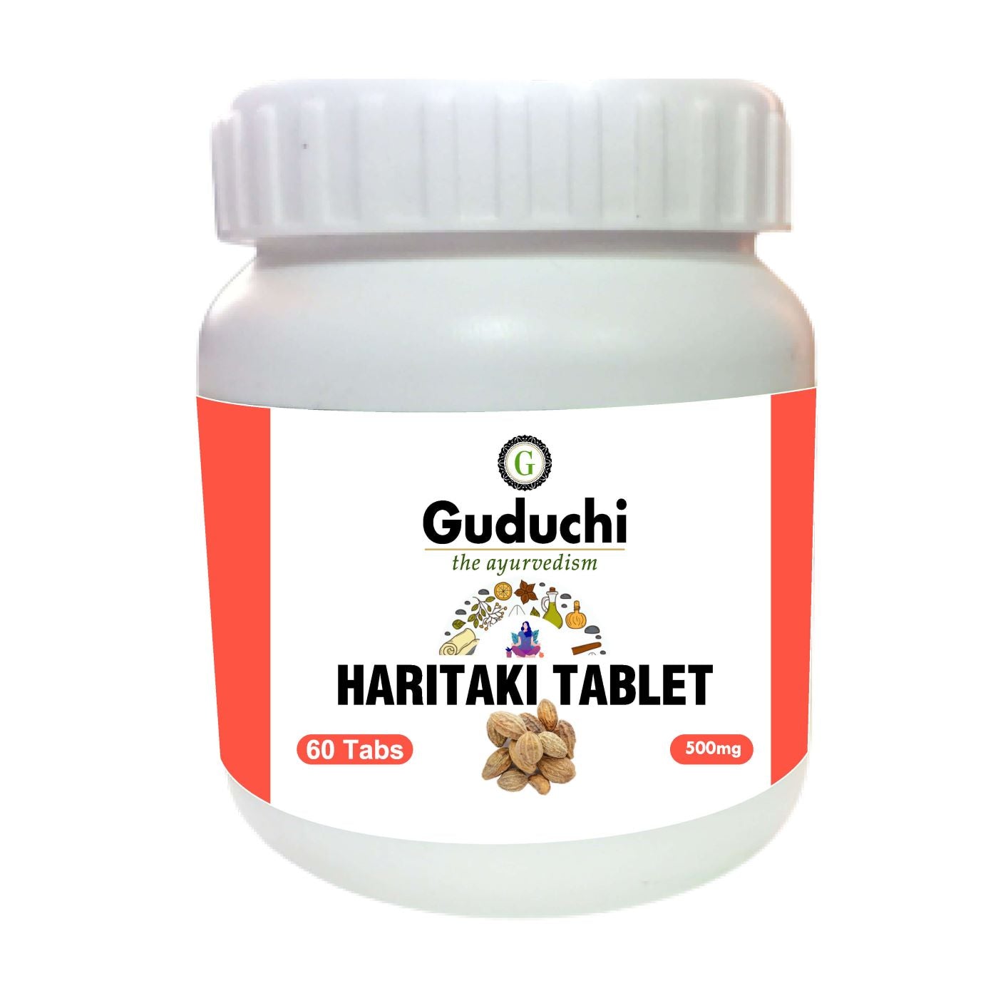 Haritaki Tablet- A Detoxification & Rejuvenation for Vata - 60 Tabs | 500mg - Guduchi Ayurveda