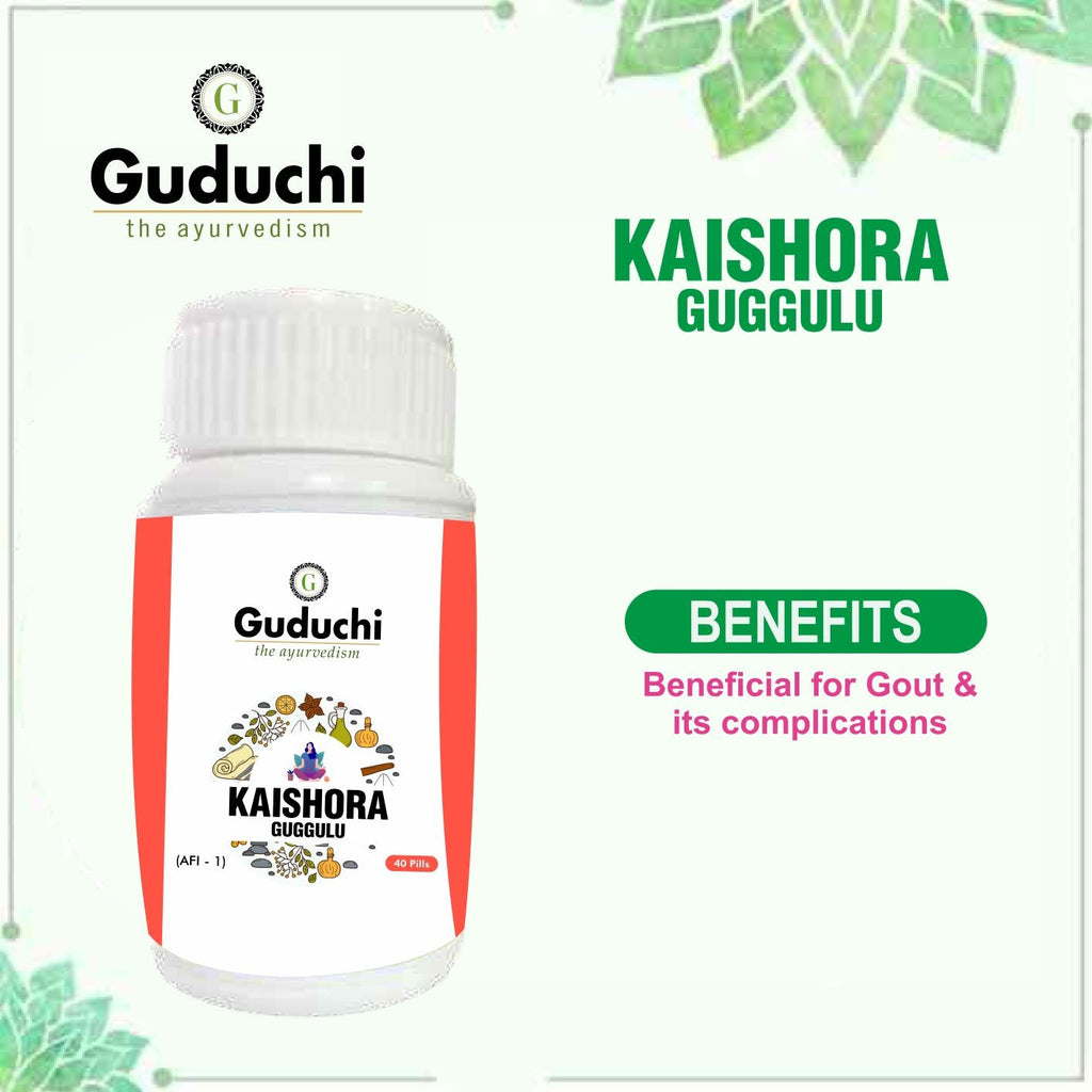 Kaishore Guggulu- Beneficial for Gout & its complications-40 Pills - Guduchi Ayurveda