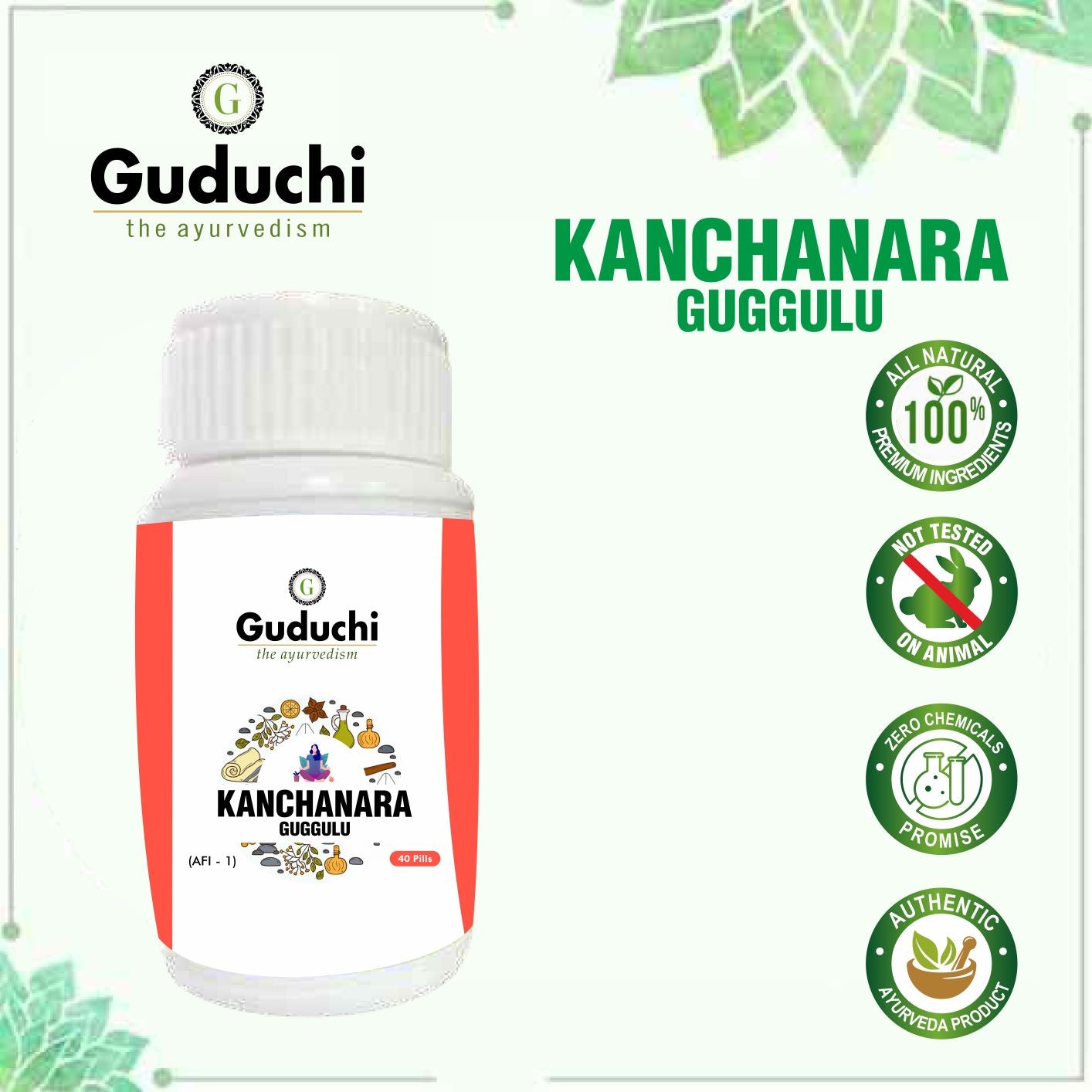 Kanchanar Guggulu | Effective in hypothyroidism & hormonal imbalance-40 Pills - Guduchi Ayurveda