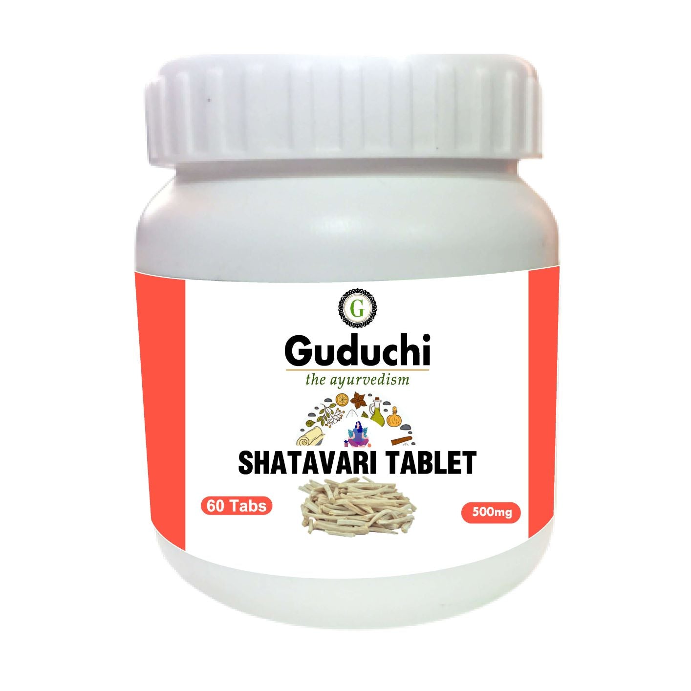 Shatavari Tablet- Nourishes & strengthens the Reproductive system - 60 Tabs | 500mg - Guduchi Ayurveda