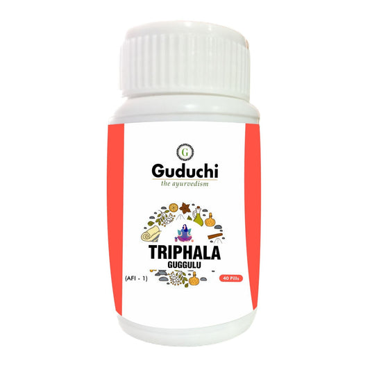 Triphala Guggulu | Useful remedy for piles, constipation & high cholesterol-40 Pills - Guduchi Ayurveda